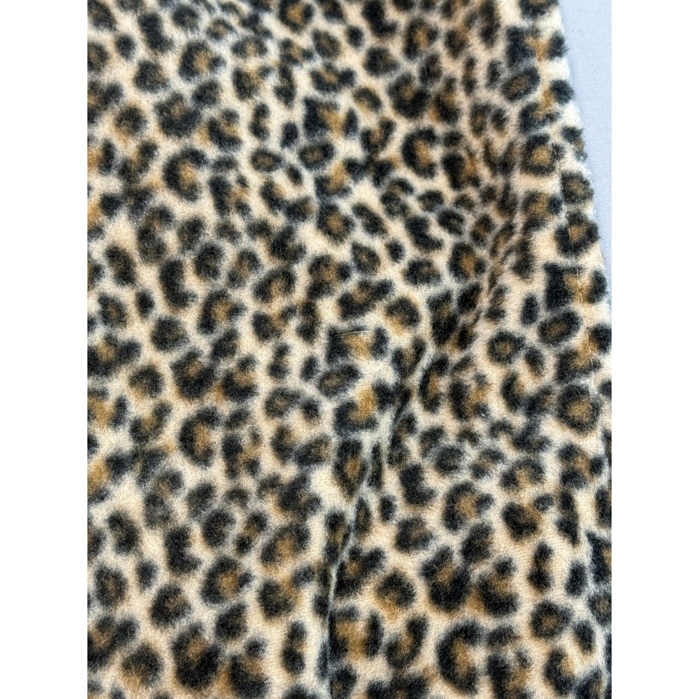 Le‎ Moda Camel Color Fleece Cape Poncho Leopard Print Trim Mob Wife Retro Chic - Picture 13 of 13